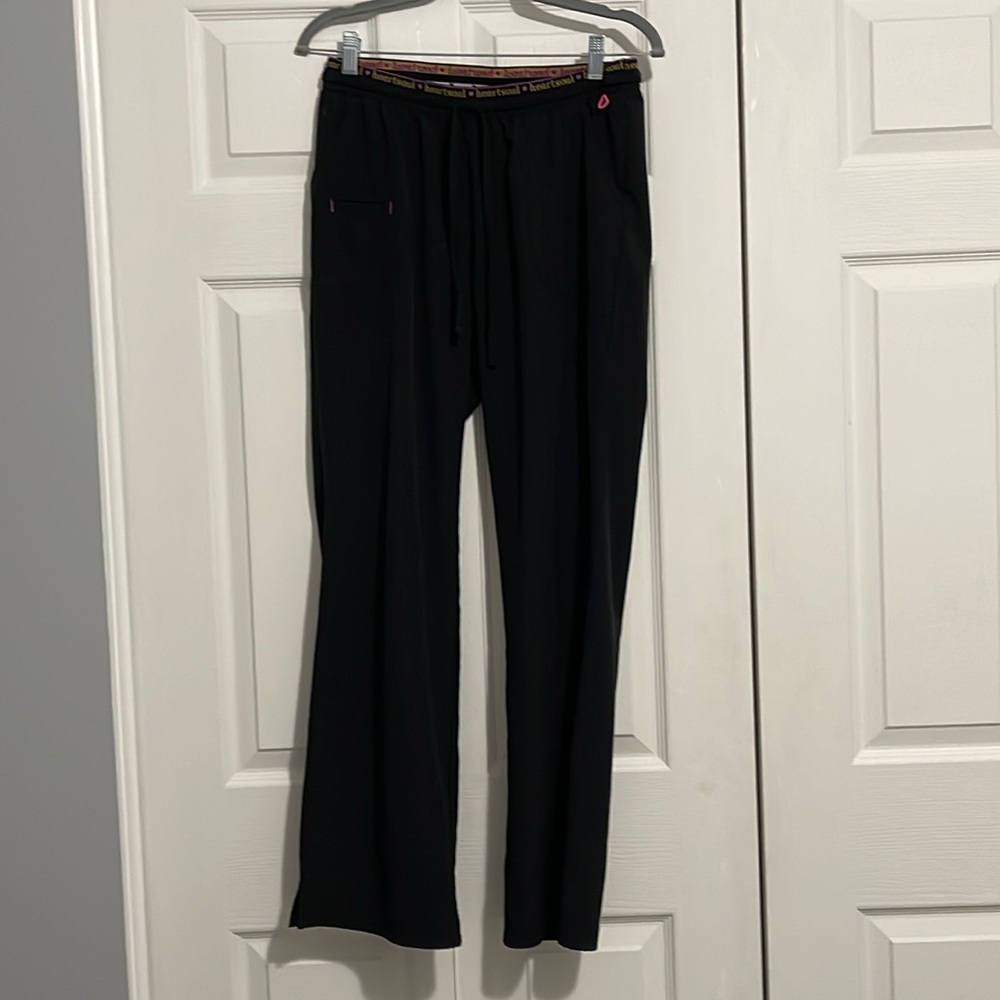 HeartSoul black size M stretchy drawstring and elastic waist Scrub Pants